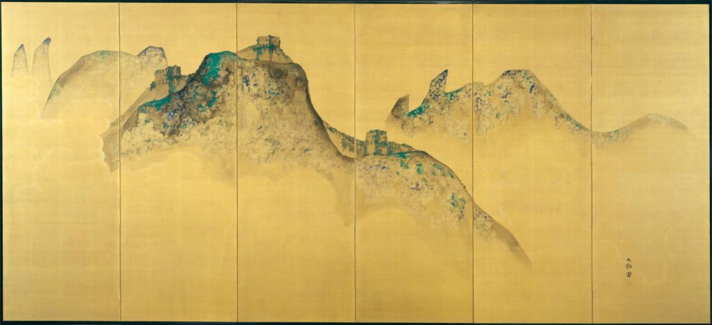 横山大観「瀑布（万里の長城）」